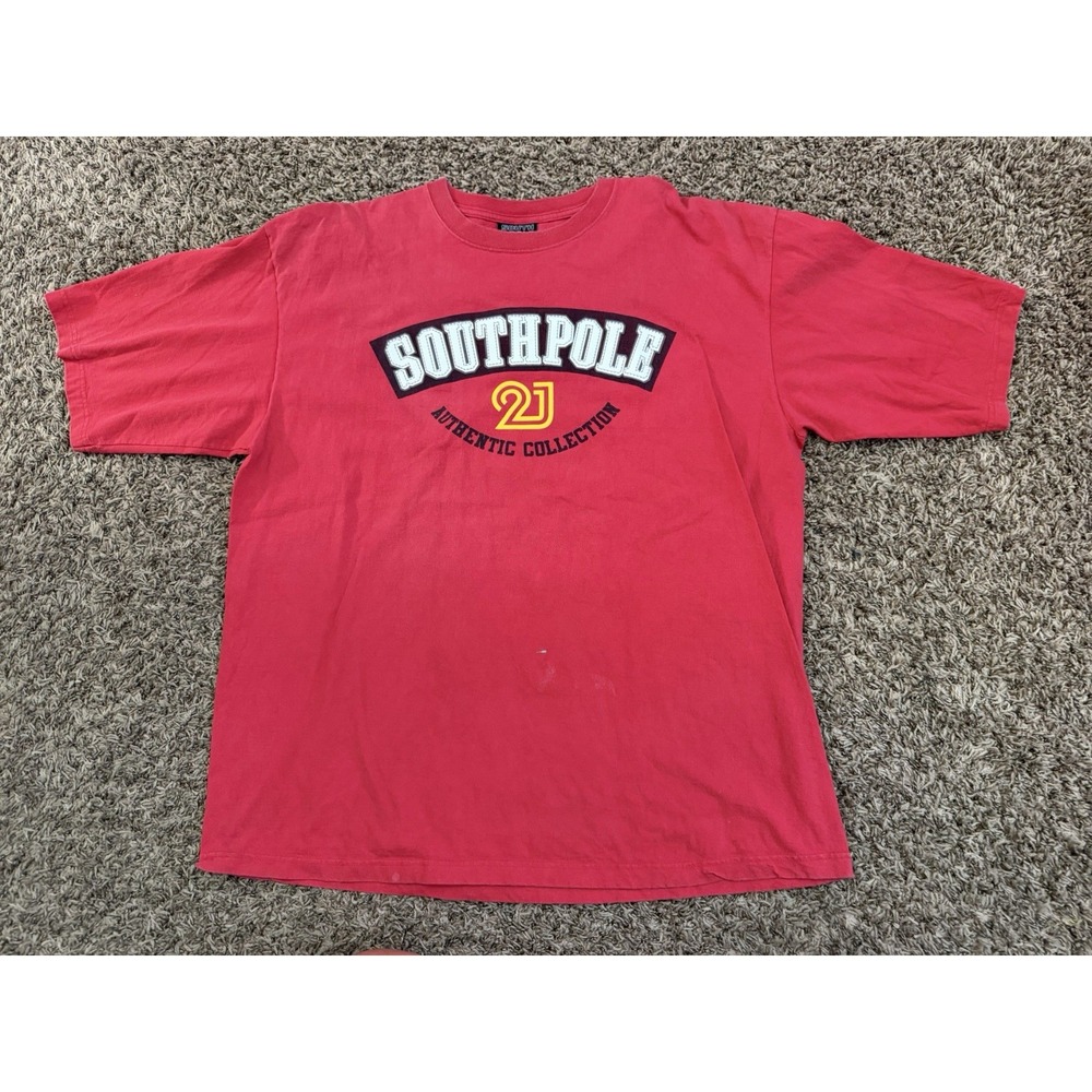 Vintage Y2K SouthPole Graphic Logo Tee Red Streetwear Casual Mens Size XL
